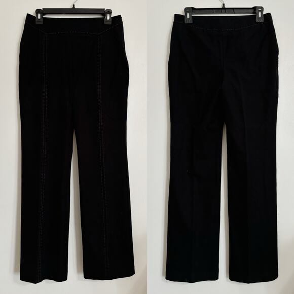 Black Vintage INC Stretch Red Lining Black Trousers 6 - Picture 1 of 8